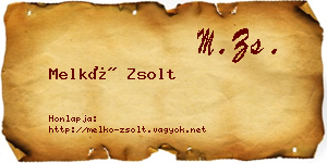 Melkó Zsolt névjegykártya